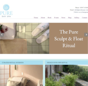 Pure Day Spa website mockup